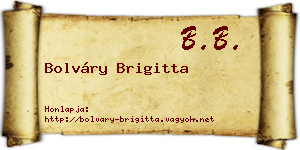 Bolváry Brigitta névjegykártya