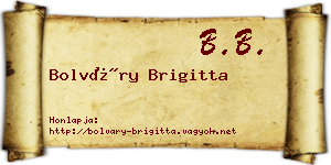 Bolváry Brigitta névjegykártya